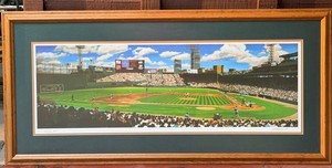 Baseball Wall Art - Bill Purdom Fenway Park Panorama Signed Lithograph 2660 Framed