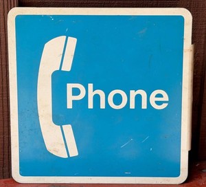 G - Vintage Doubleside Phone Sign Wall Bracket