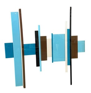 Wall Sculpture - True Blue Acrylic Wall Sculpture Signed B.G.