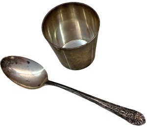 Sterling Silver Spoon & Cup Set - Ensko New York & Towle (Set of 2)