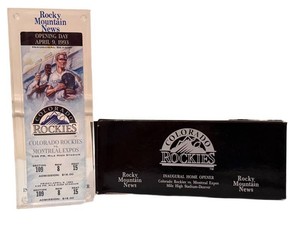 Colorado Rockies Opening Day Ticket Holder Rocky Mountain News 1993