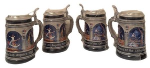 Olympic Beer Steins 1984 Los Angeles Craig Calsbeek (Lot of 4)