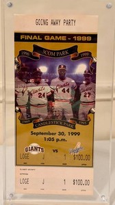 Commemorative Ticket San Francisco Giants Candlestick Park Final Game 1999