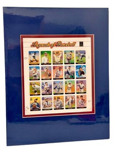 Legends of Baseball USPS Stamp Sheet Framed