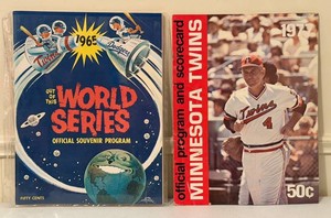 Vintage Baseball Programs - 1965 World Series & 1977 Minnesota Twins (Lot of 2)