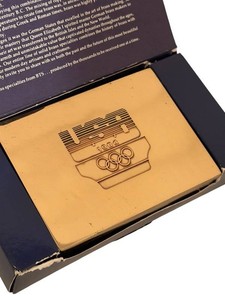 1984 Olympics Commemorative Paperweight Solid Brass Pandoras Box
