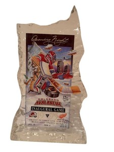 Hockey Memorabilia Colorado Avalanche 1995 Inaugural Game Commemorative Ticket  Acrylic Sculpture