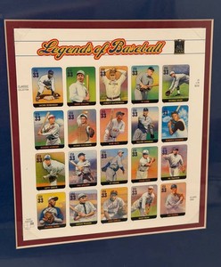 Stamp Sheet - USPS Legends of Baseball 33 Cent Framed