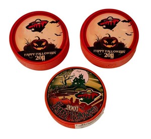 NHL Hockey Pucks Minnesota Wild Halloween & Holiday Series (Lot of 4)
