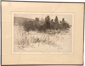 George Knaus Signed Original Etching Winter Landscape 150