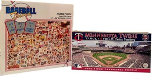 LL - Baseball Jigsaw Puzzles - Minnesota Twins Target Field & Baseball Trivia (Lot of 2)