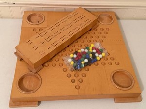 Michael Graves Chinese Checkers Set With Cribbage Set