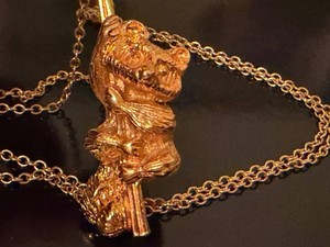 Vintage 1980 Lake Placid Winter Olympics Roni Racoon Pendant Necklace