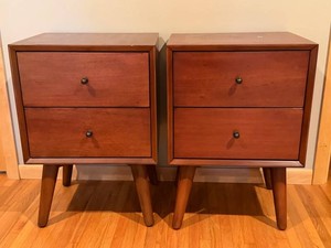 Alpine Furniture Flynn 2-Drawer Nightstands (Pair) - Chestnut Finish