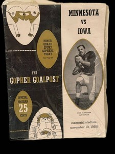 Vintage 1956 Gopher Goalpost Football Program Minnesota Vs Iowa