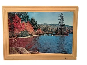 Vintage Backlit Picture Helmscene Scene #89 Fulton Lake Wood Frame