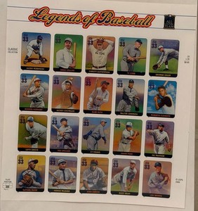 Stamp Pane - USPS Legends of Baseball Full Pane Item No. 560340