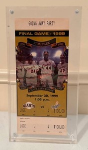 San Francisco Giants Final Game Ticket Display 1999