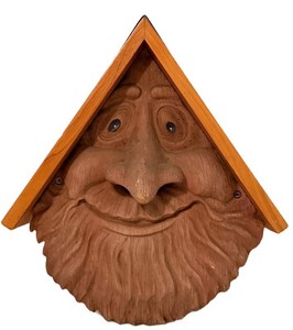 Birdhouse Wood Spirit Old Man Face