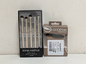 NEW SONIA KASHUK COMPLETE EYE BRUSH SET GOOD TAN ECO TOOLS BRUSH