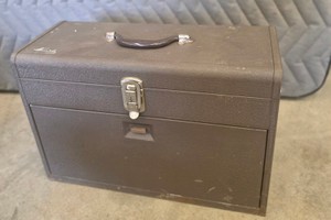 VERY NICE KENNEDY TOOL BOX FULL OF TOOLS, PARTS AND GUN RELATED ITEMS