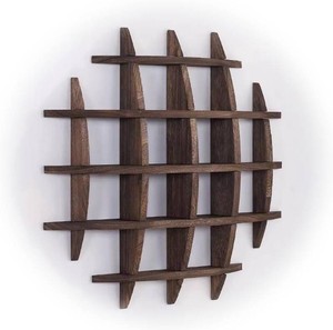 $144 Etlegor Solid Wood Tea Cup Holder, Chinese Wall Mounted Teaware Shelf Wall Decoration Tea Set Display Stand Vintage Multi-Color Teapot Rack (Color  Brown-A, Size  70x70cm)