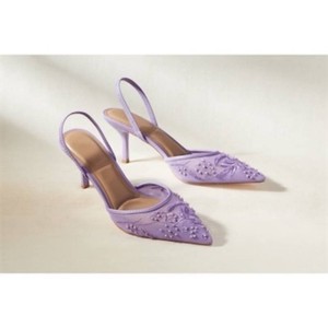Size 40 Faux-Pearl Embellished Halter Pump