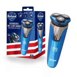Barbasol Rechargeable Wet & Dry Rotary Electric Shaver for Men with LCD Display