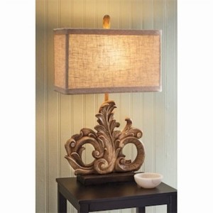Leaf Flourish Floral Design Resin Table Lamp