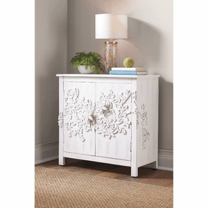 $300 Carved Floral-Swirl Cabinet