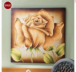 Oil Paint Rose Wall Art 35sq
