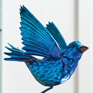 Solar Bird Stake - Blue Bird