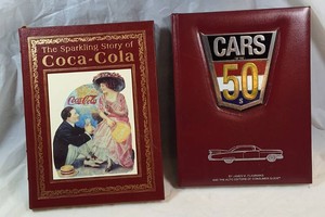 2 Hardcover Collector Books  The Sparkling Story of Coca-Cola & Cars of the 50s