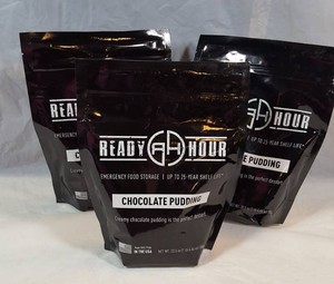 READY HOUR CHOCOLATE PUDDING EMERGENCY FOOD STORAGE  3 SEALED POUCHES