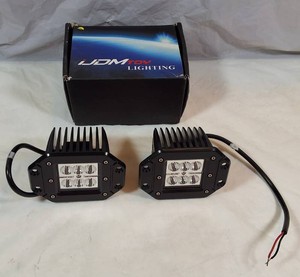 iJDMTOY Pair of 6-LED Amber Auxiliary Lights  12V with Mounting Hardware