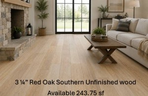 243.75 SF Unfinished Wood 3 14 Southern Red Oak Select