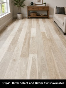 152 SF Unfinished Wood 3 14 Birch Select & Better