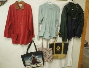 Womens Jackets, Shirt, 3 Tote Bags