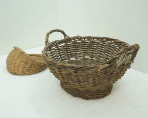 Large Hand Woven Basket and Wall Pouch