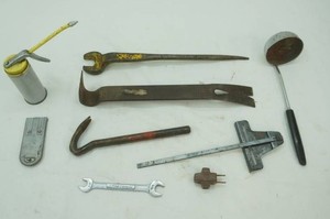 Hand Tools pry bars, wrenches, scraper, oil can and more