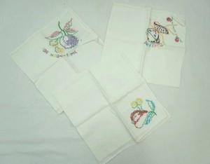 Embroidered Flour Sack Dish Towels