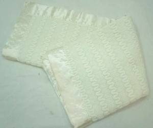 new in package vintage white baby blanket