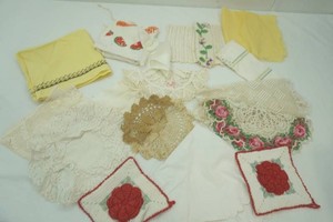 vintage doilies and material