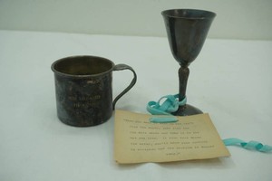 2 vintage silver plate cups