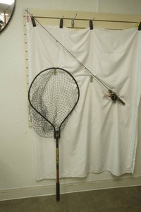 nice fishing pole and net