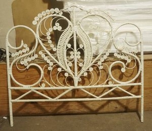 vintage wicker full size bed headboard