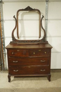 antique chest of drawers 42x 2234 (with mirror frame & mirror)