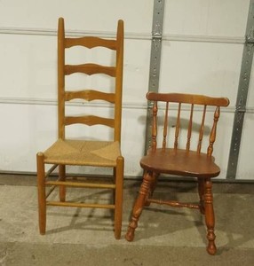vintage ladder back chair & dining room chair