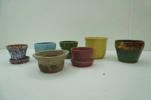 group of small planters 3.5 to 5.5 tall