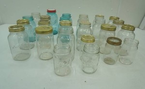 21 quart canning jars Kerr and Ball including blue jars and 5 pint jars